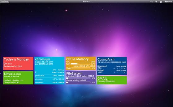 在Ubuntu系统中安装Windows 8 Metro式Conky