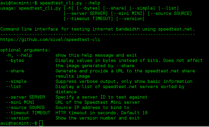 йSpeedtest-CLI