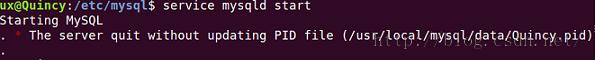 The server quit without updating PID file.
