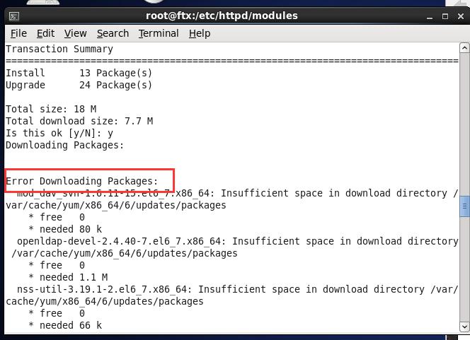 虚拟机,yum命令报错:Error Downloading Packages的解决方法