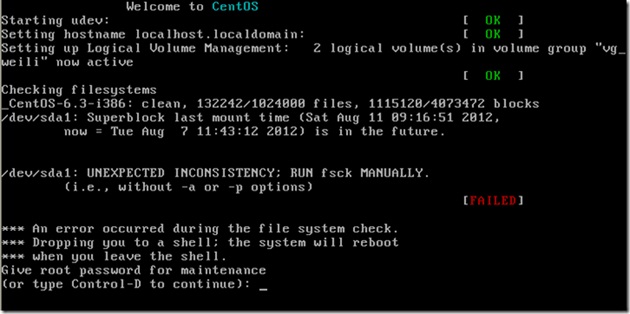 LinuxUNEXPECTED INCONSISTENCY