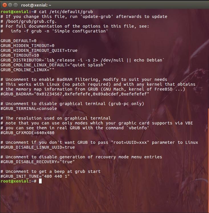 Ubuntu 16.04 GRUB 2س