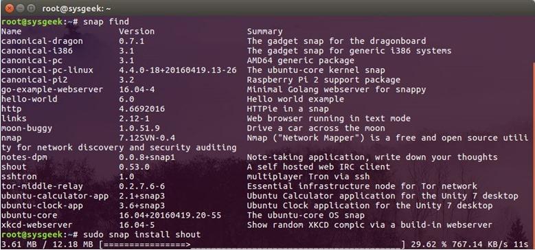 Ubuntu 16.04 LTSʹSnap