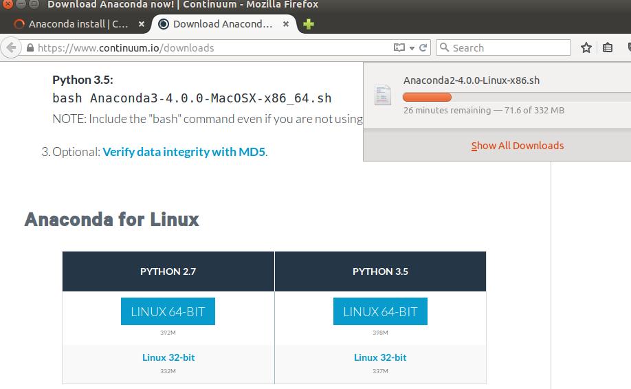 Ubuntu14.04аװAnaconda2-4.0.0ķ