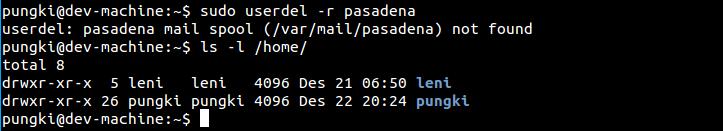 Linux系统使用userdel命令删除用户