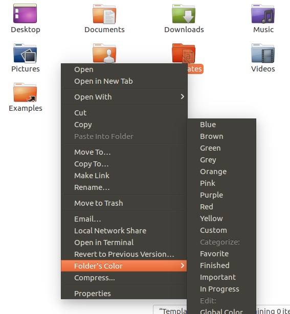 Ubuntu更改目录图标的颜色