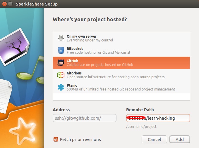 Ubuntu安装使用SparkleShare