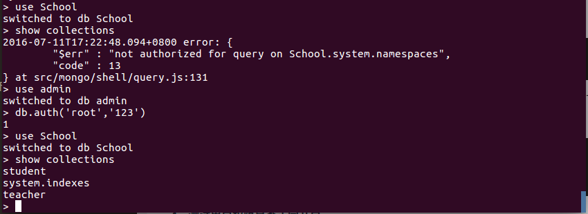 Ubuntu下开启MongoDB用户权限