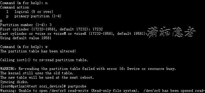 Linux执行partprobe命令时遇到Unable to open /dev/sr0