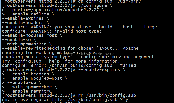 configure: error: /bin/sh build/config.sub failed解决办法