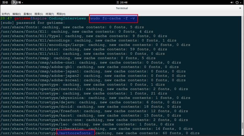 Ubuntu安装Microsoft Windows Fonts微软字体库