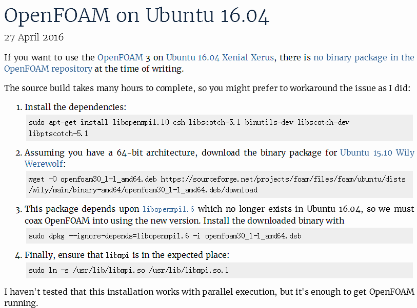 OpenFOAM用wmake编译applications/test的文件缺少libmpi.so.1