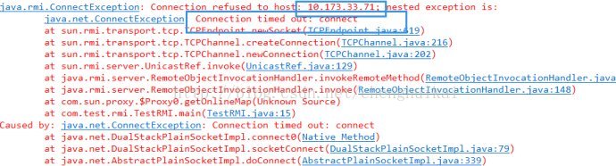 java rmi异常:Connection timed out: connect的原因及解决方法