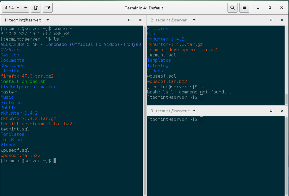 Terminix:一个很赞的基于GTK3的平铺式Linux终端模拟器
