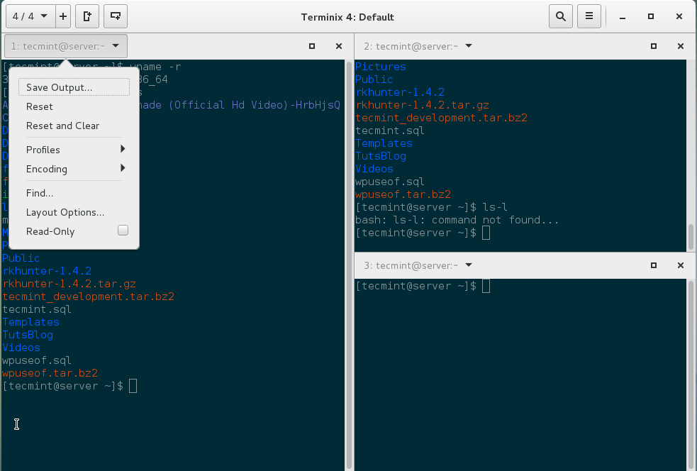 Terminix:一个很赞的基于GTK3的平铺式Linux终端模拟器