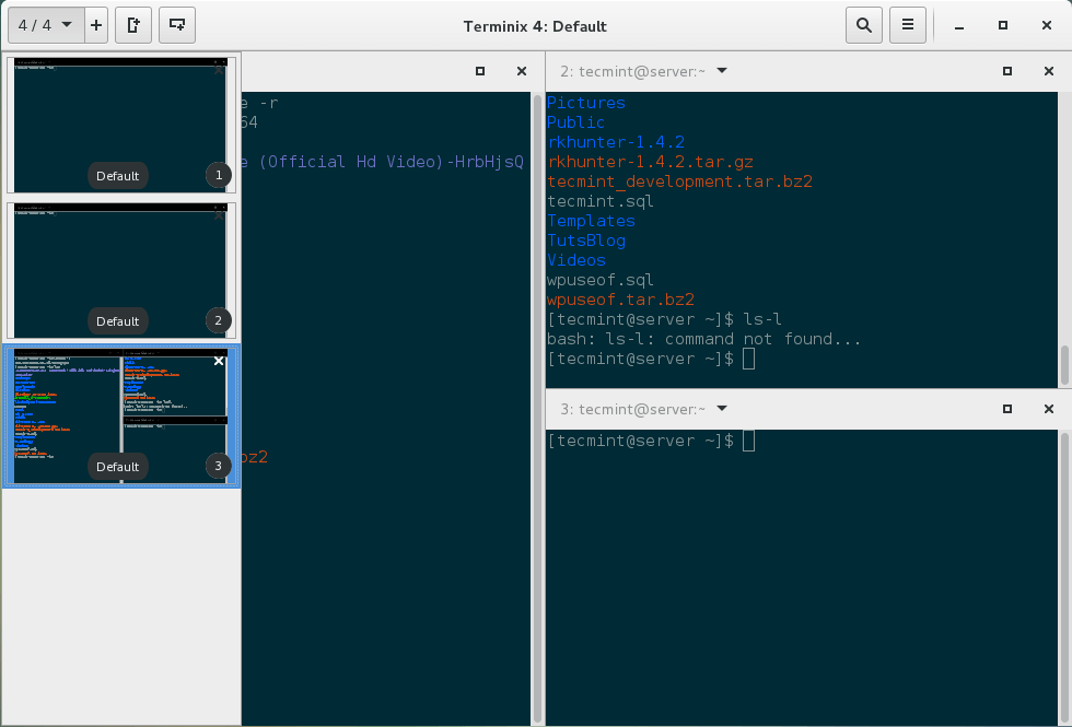 Terminix:一个很赞的基于GTK3的平铺式Linux终端模拟器