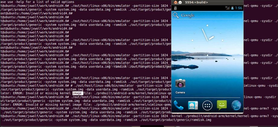 ubuntu中android源码编译启动模拟器黑屏