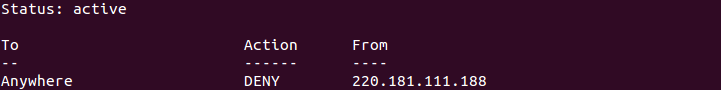 Ubuntu:使用ufw屏蔽IP地址