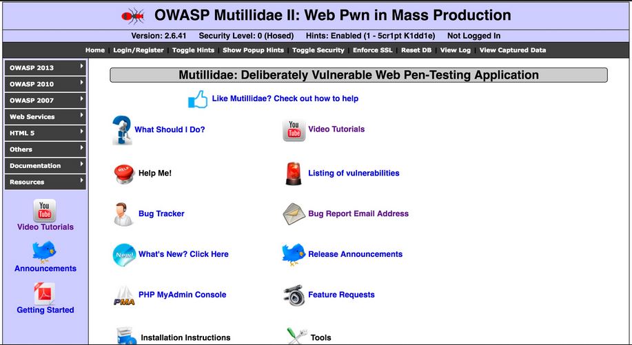 OWASP Mutillidae的安装