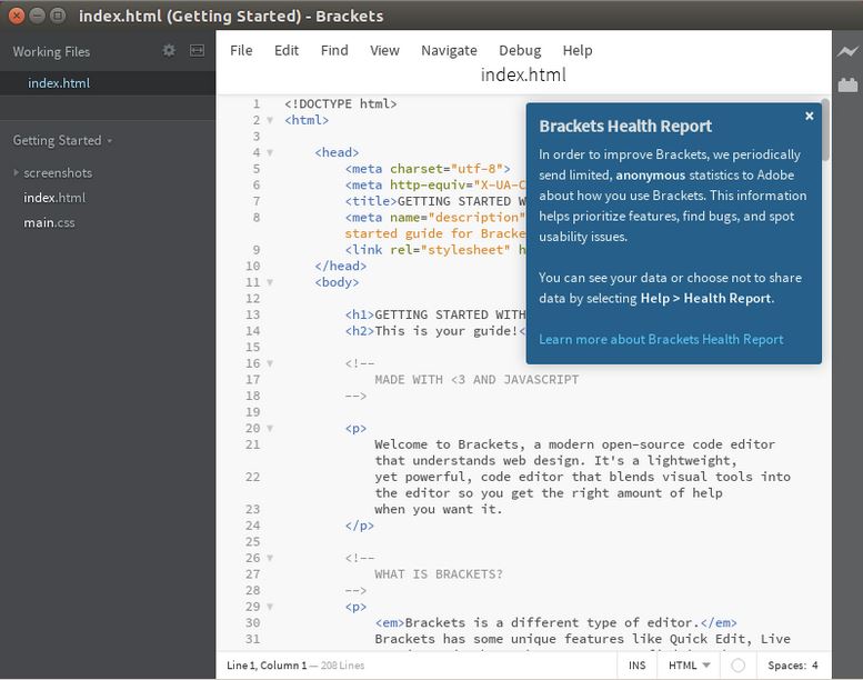 Ubuntu 16.04安装Brackets