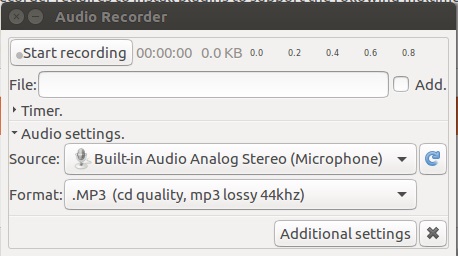 Ubuntu 16.04安装Audio Recorder-录音软件