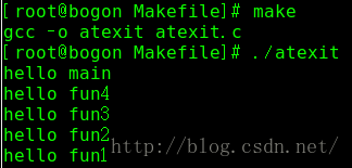 atexit()函数调用注册函数的顺序
