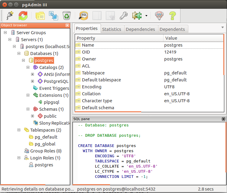 安装配置postgreSQL+pgcli+pgadmin3