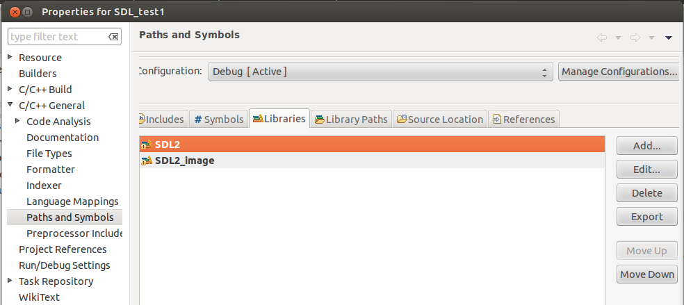 Ubuntu Eclipse SDL编程第一个工程
