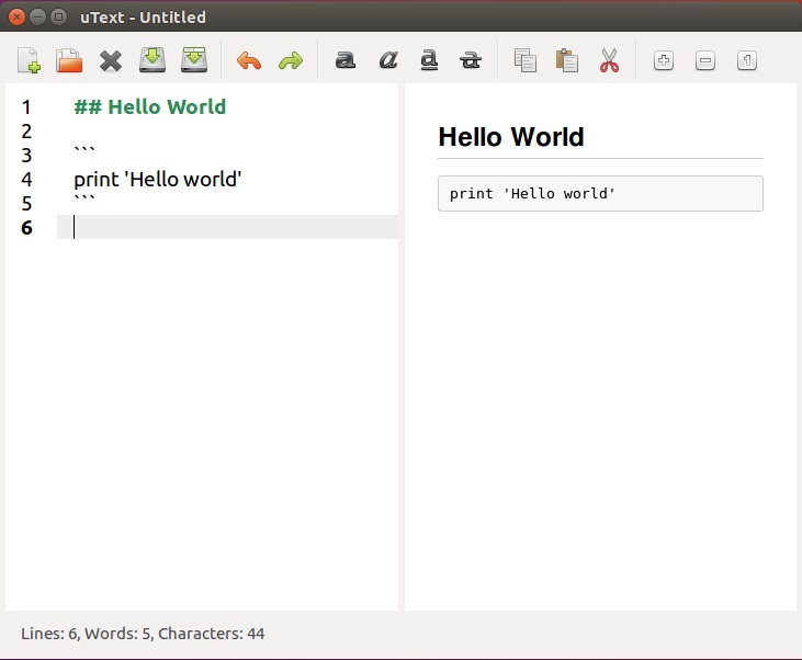 Ubuntu安装uText-Markdown编辑器