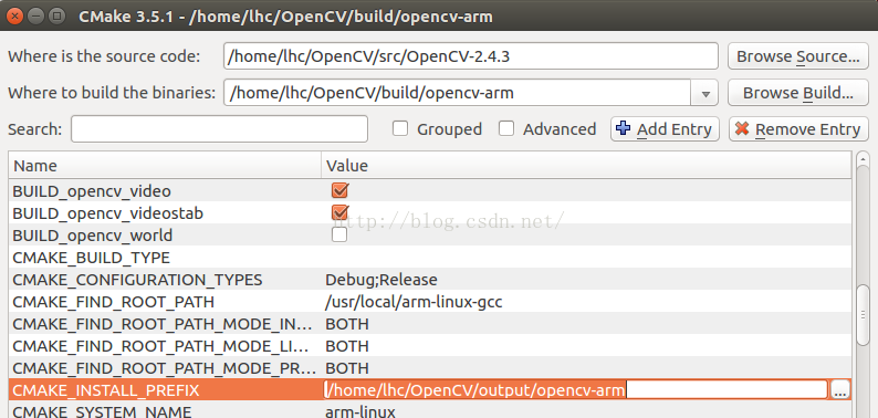 Ubuntu16.04交叉编译OpenCV并移植