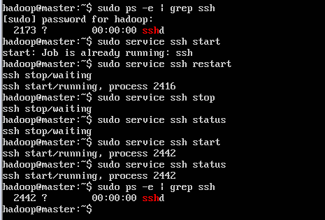 Linux:实现Hadoop集群Master无密码登录(SSH)各个子节点