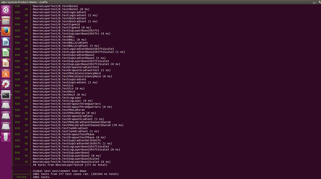Ubuntu16.04+CUDA8.0+caffe