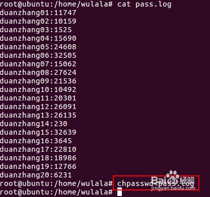如何在linux中批量建立用户并设置随机密码
