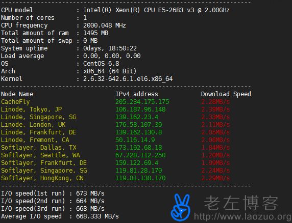 Linux VPS/服务器一键检测硬件配置、节点下载和IO读写脚本