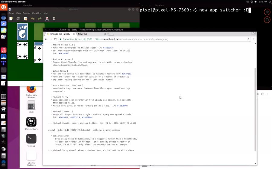 Ubuntu 17.04 Unity 8桌面系统体验截图