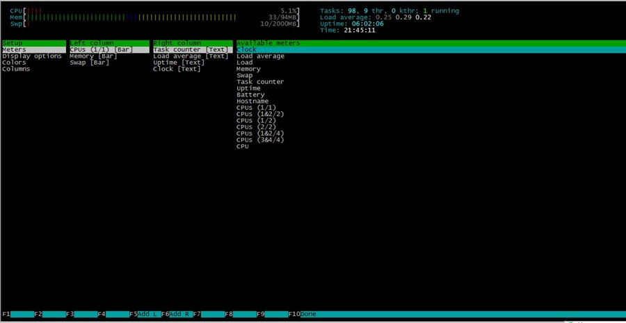 Linux下取代top的进程管理工具htop