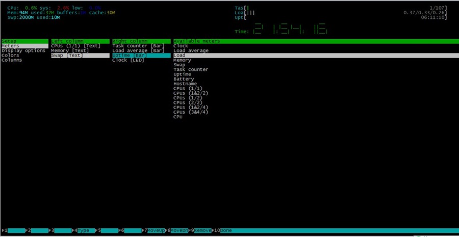 Linux下取代top的进程管理工具htop