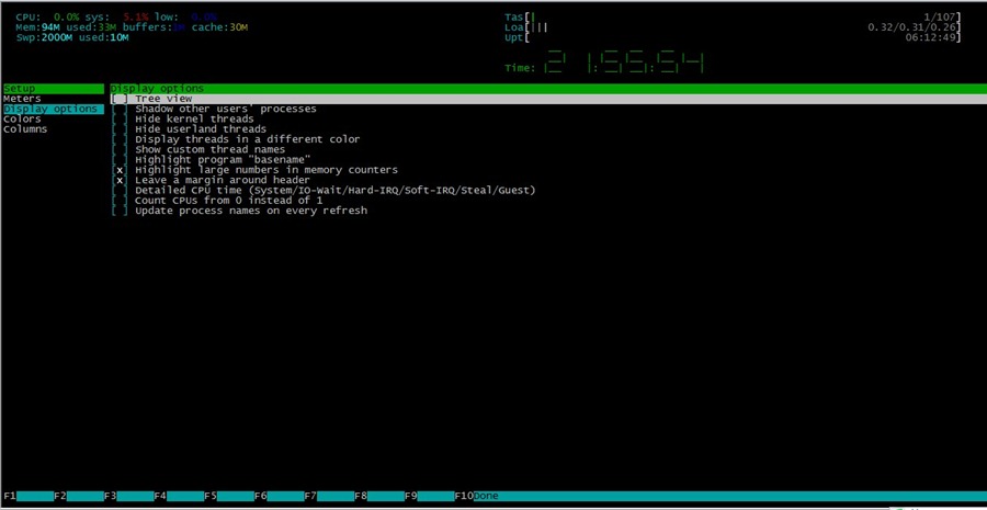 Linux下取代top的进程管理工具htop