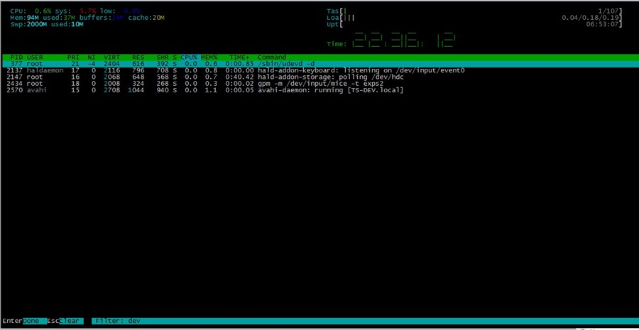 Linux下取代top的进程管理工具htop