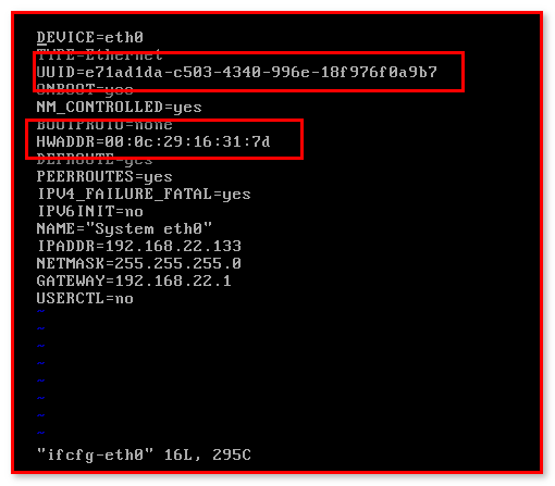 使用VM克隆CentOS后,更改网络配置