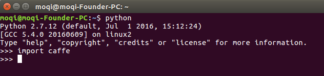 Caffe安装教程：Ubuntu16.04（CPU）