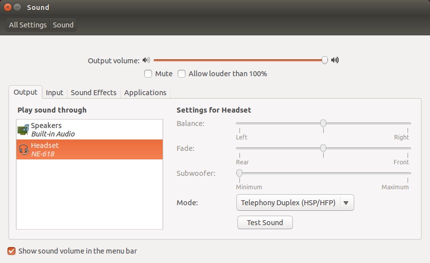 ubuntu蓝牙音响配对成功但在声音设置中无法设置的解决