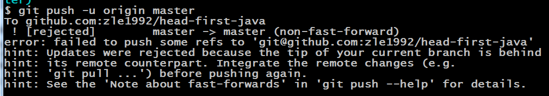 解决failed to push some refs to 'git@github.com