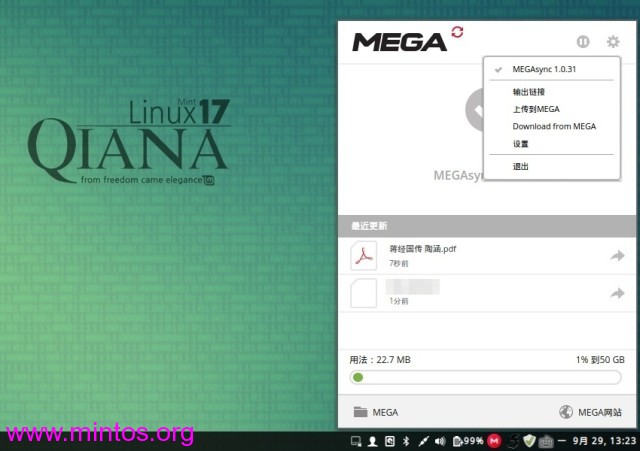 ͬLinux MintͼMEGAsync