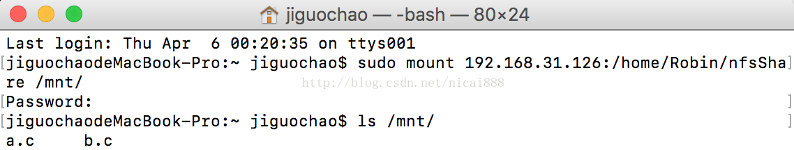 macOS下NFS服务器禁止挂载(mount)问题