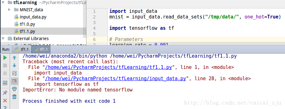 PyCharm[import tensorflow as tf]