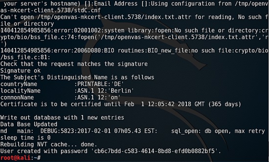 OpenVAS:Kali Linux中的漏洞评估工具