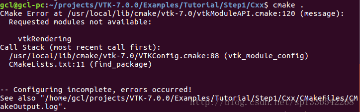 Requested modules not available: vtkRendering问题解决方法