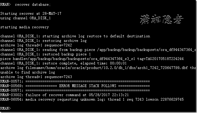 Linux平台下RMAN异机恢复总结