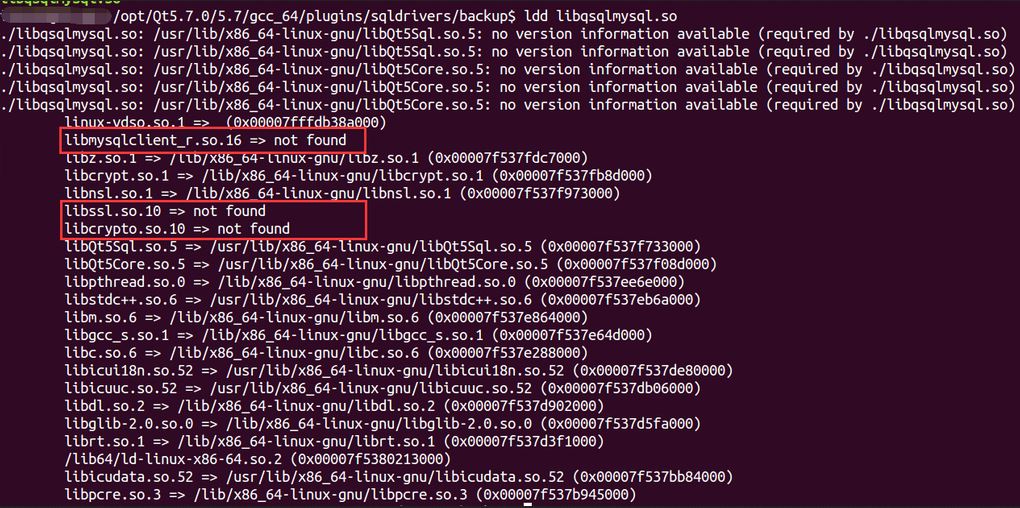linux下QT5.6.2连接MYSQL过程